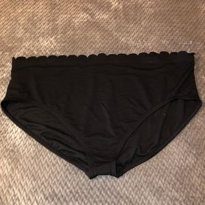 NWT Black Scalloped Waist- Swim Bottom B1